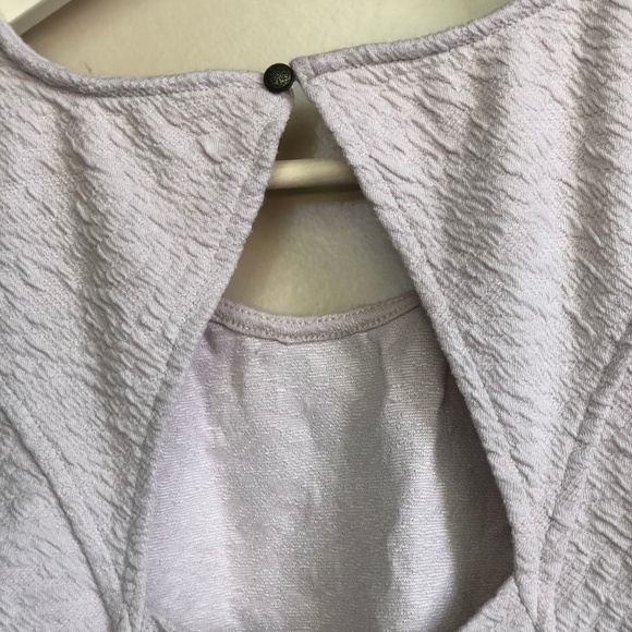FREE PEOPLE TEXTURED CREAM COTTON PEPLUM TANK - Picture 6 of 7
